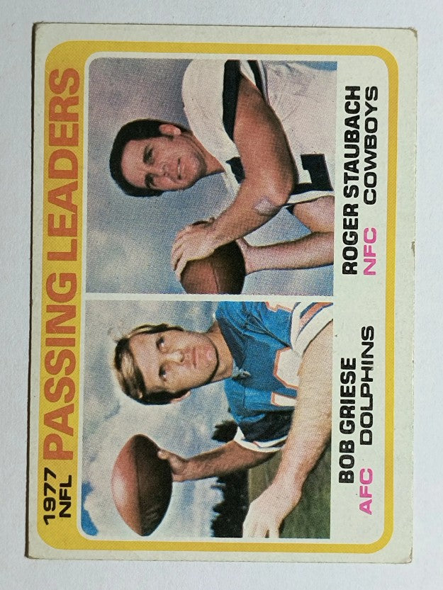 1978 Topps #331 Passing Leaders/Bob Griese/Roger Staubach (VGEX)