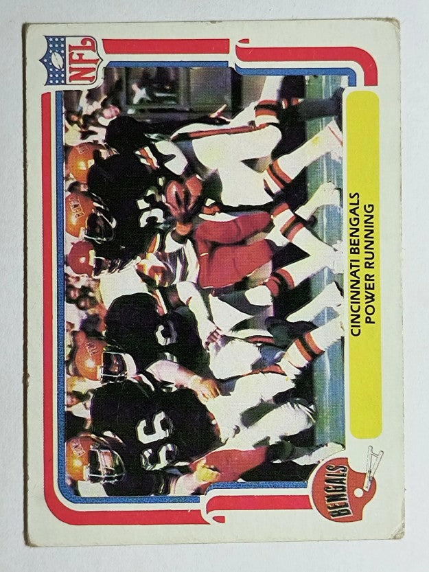 1980 Fleer Team Action #9 Cincinnati Bengals/Power Running (VG)