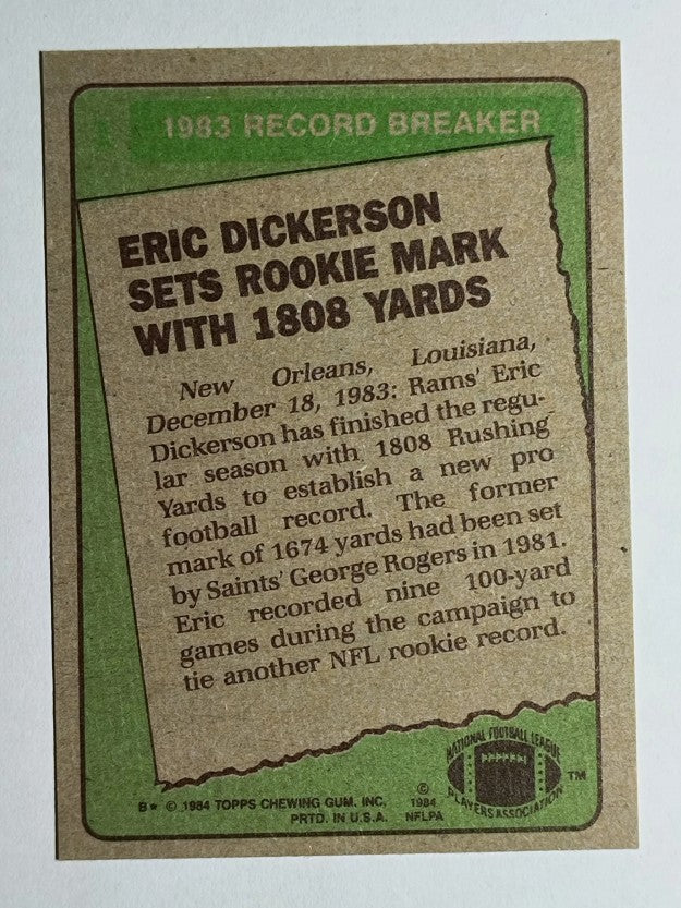 1984 Topps #1 Eric Dickerson RB