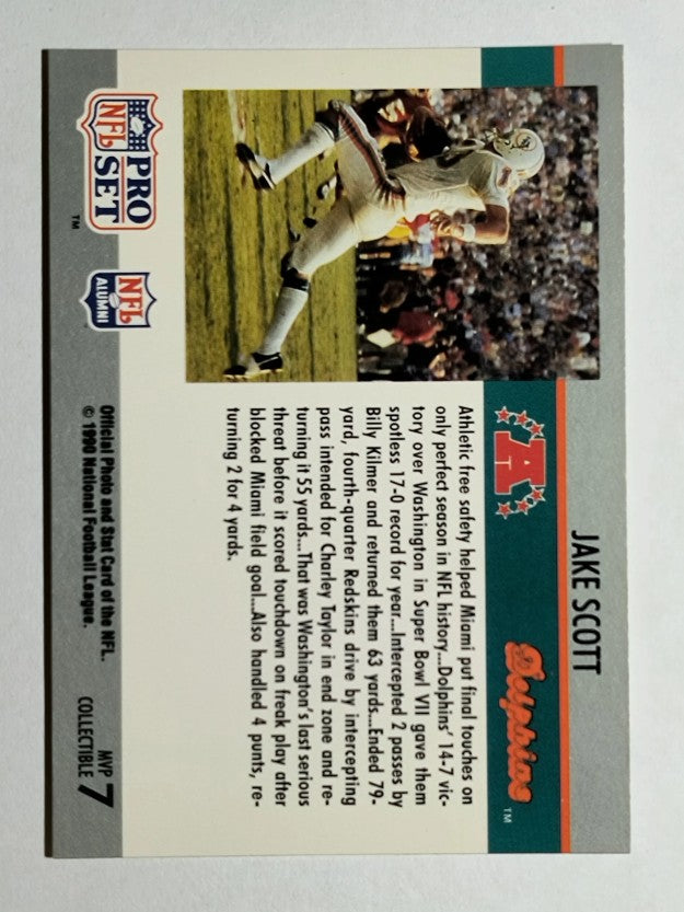 1990 Pro Set Super Bowl MVP's #7 Jake Scott