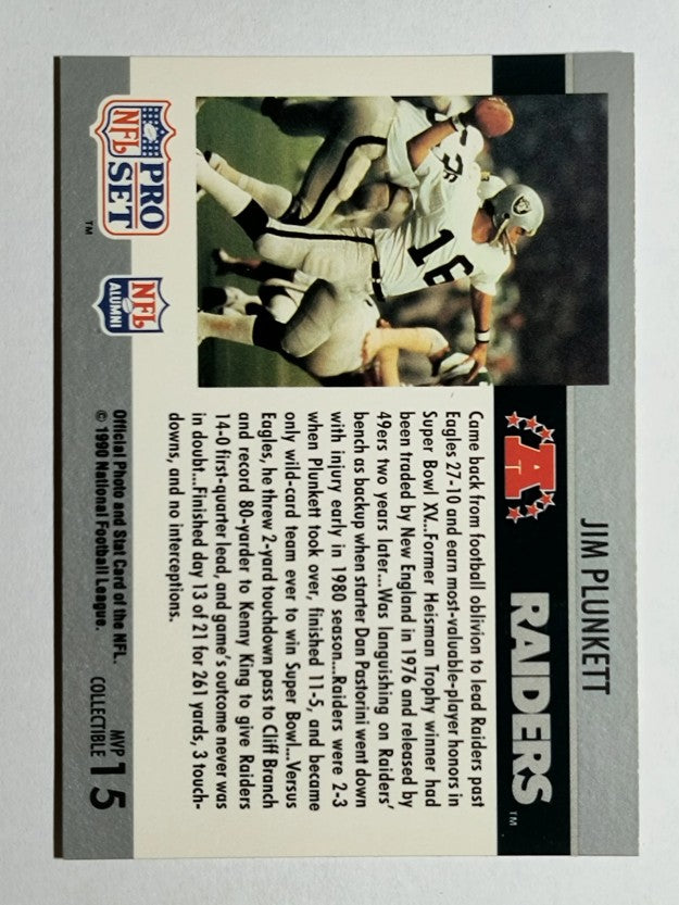 1990 Pro Set Super Bowl MVP's #15 Jim Plunkett