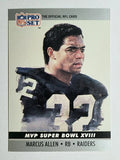 1990 Pro Set Super Bowl MVP's #18 Marcus Allen