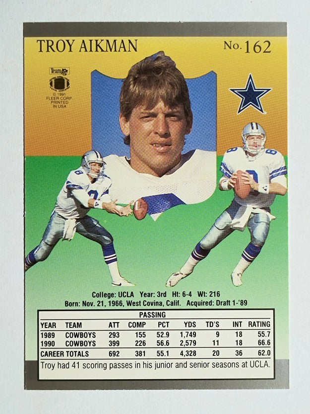 1991 Ultra #162 Troy Aikman