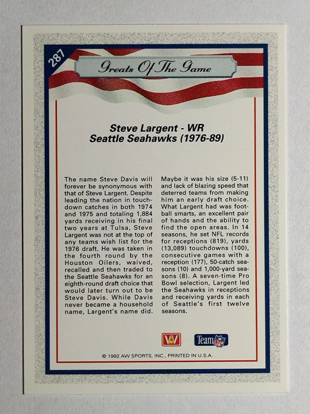 1992 All World #287 Steve Largent GG