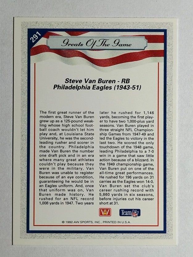 1992 All World #291 Steve Van Buren GG