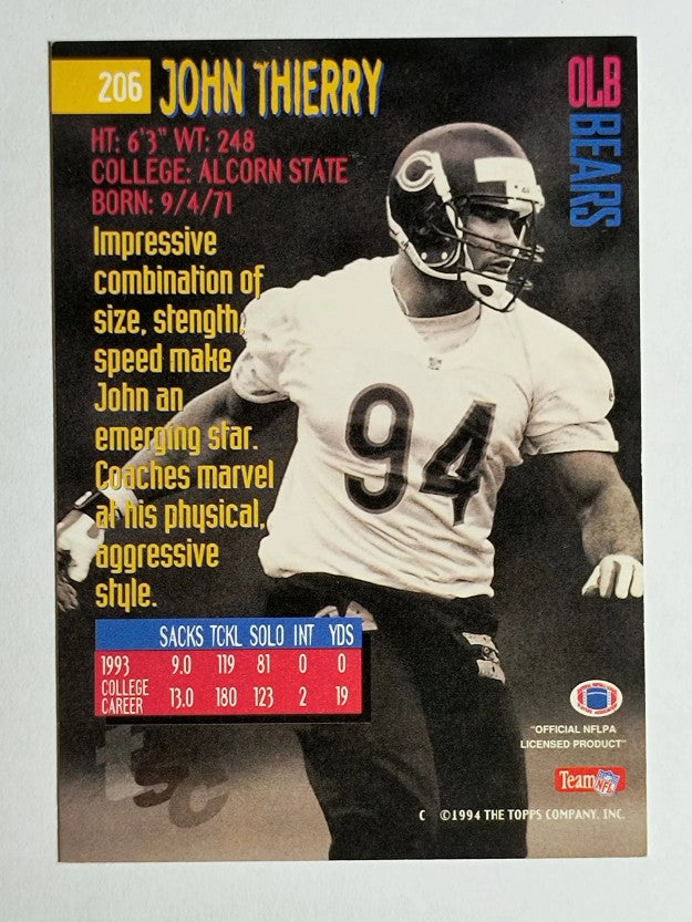 1994 Stadium Club #206 John Thierry RC