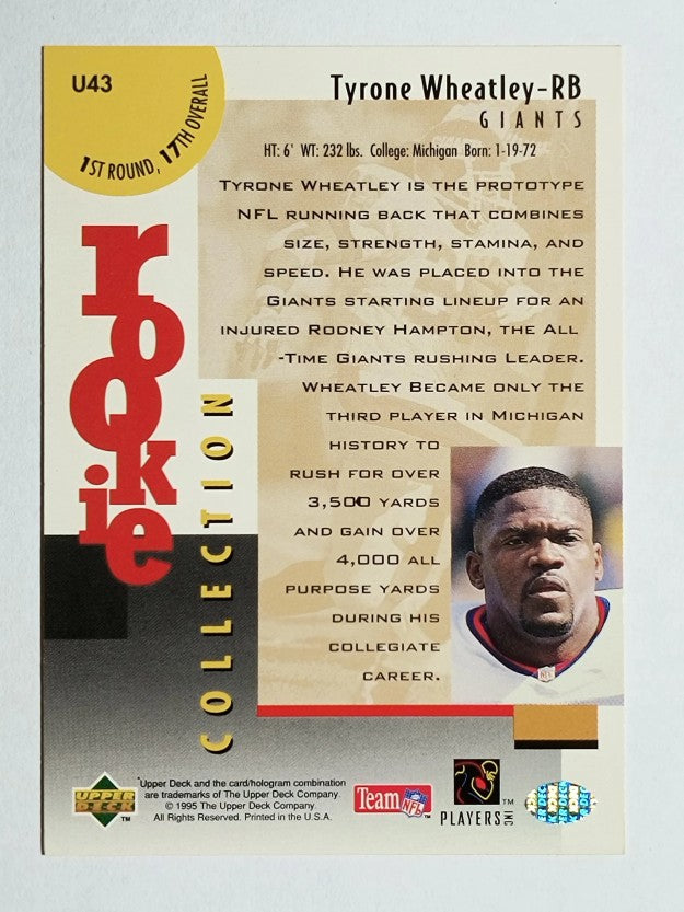 1995 Collector's Choice Update #U43 Tyrone Wheatley