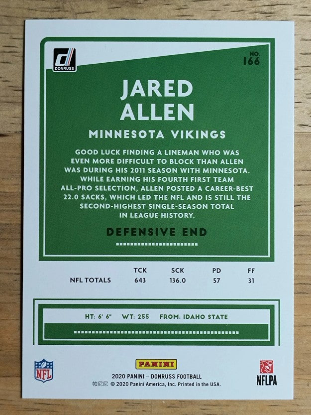 2020 Donruss #166 Jared Allen