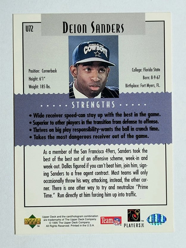1995 Collector's Choice Update #U72 Deion Sanders K