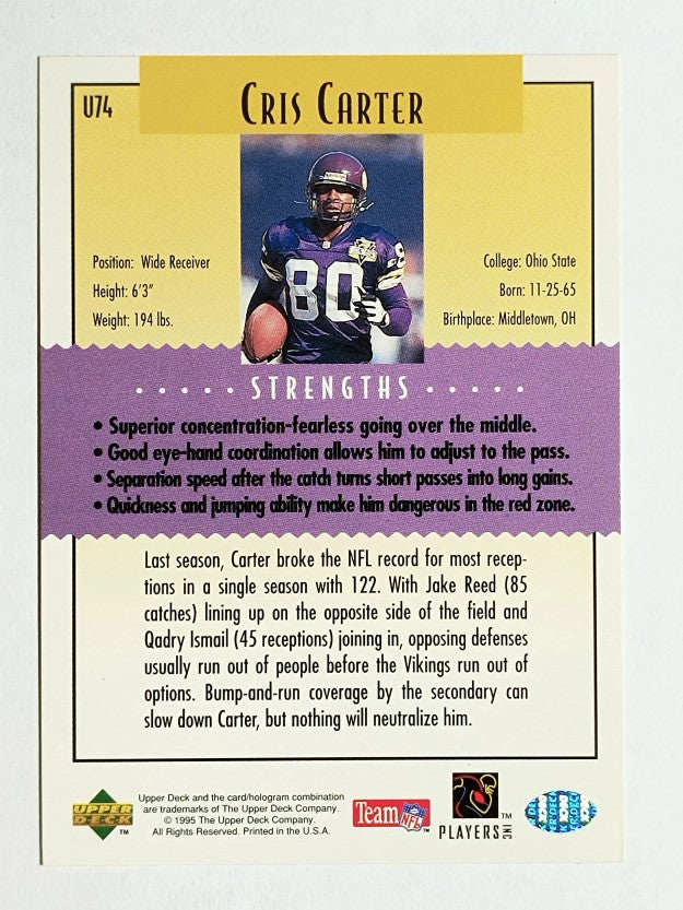 1995 Collector's Choice Update #U74 Cris Carter K