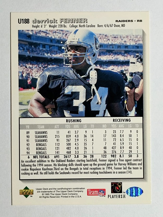 1995 Collector's Choice Update #U188 Derrick Fenner