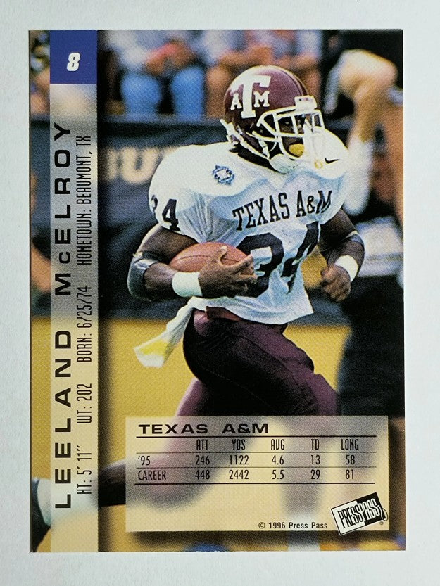 1996 Press Pass Paydirt #8 Leeland McElroy