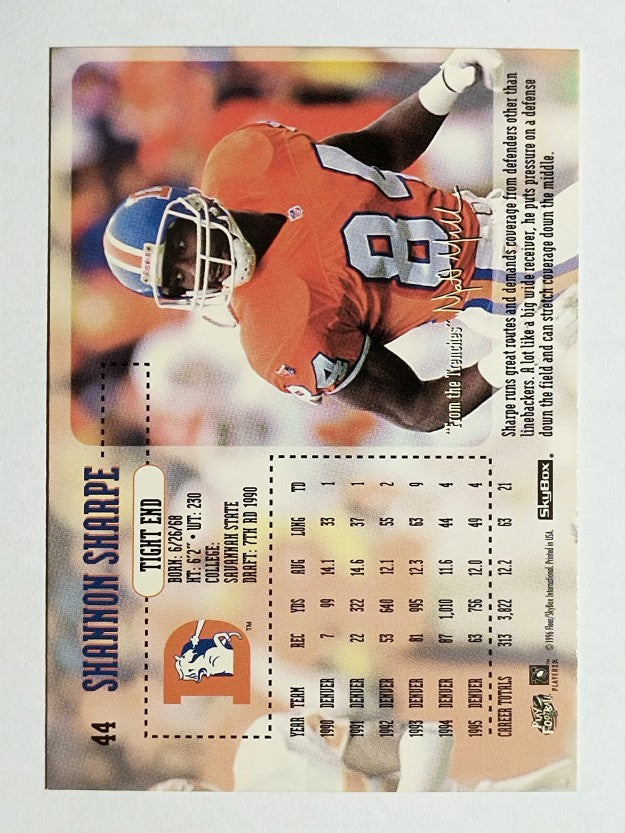 1996 SkyBox Impact #44 Shannon Sharpe