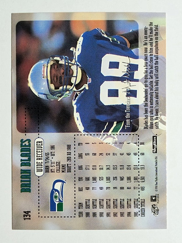 1996 SkyBox Impact #134 Brian Blades