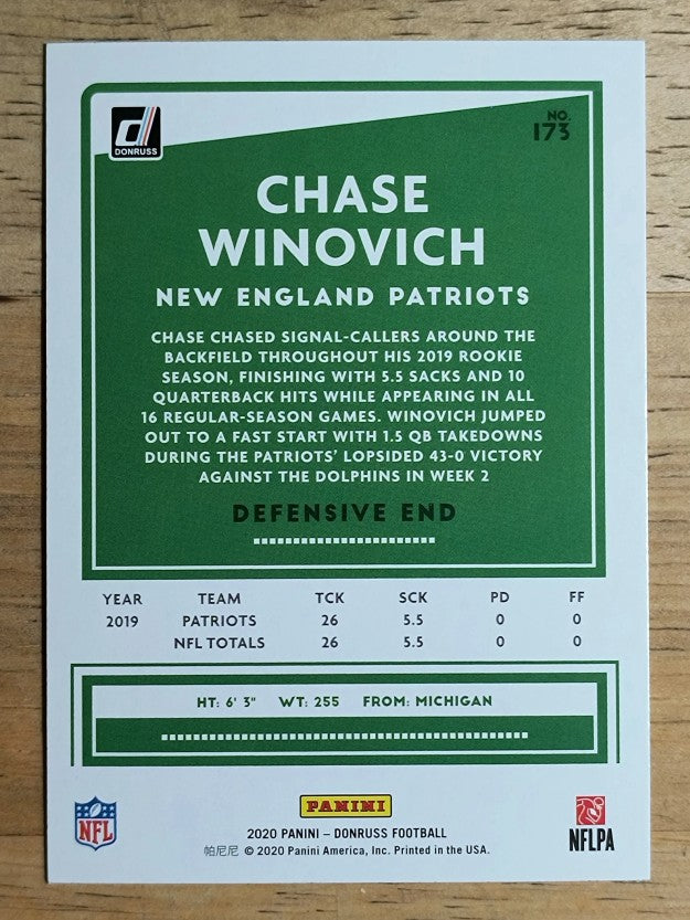 2020 Donruss #173 Chase Winovich