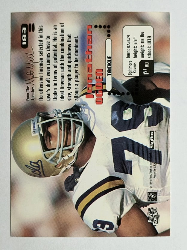 1996 SkyBox Impact #183 Jonathan Ogden RC