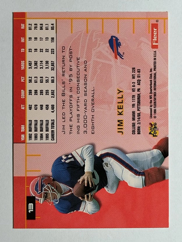 1996 Ultra #13 Jim Kelly