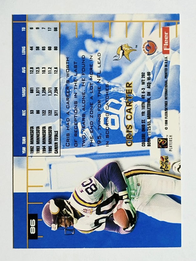 1996 Ultra #86 Cris Carter