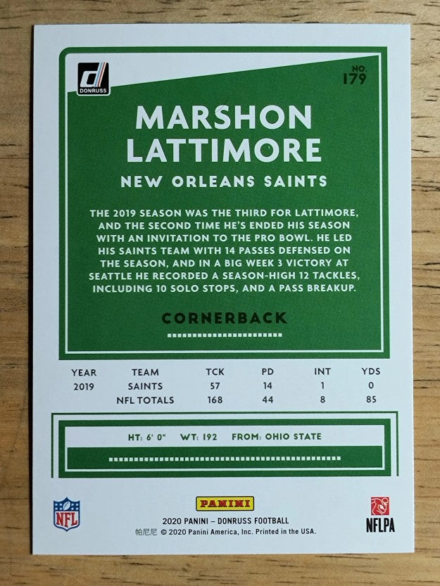 2020 Donruss #179 Marshon Lattimore