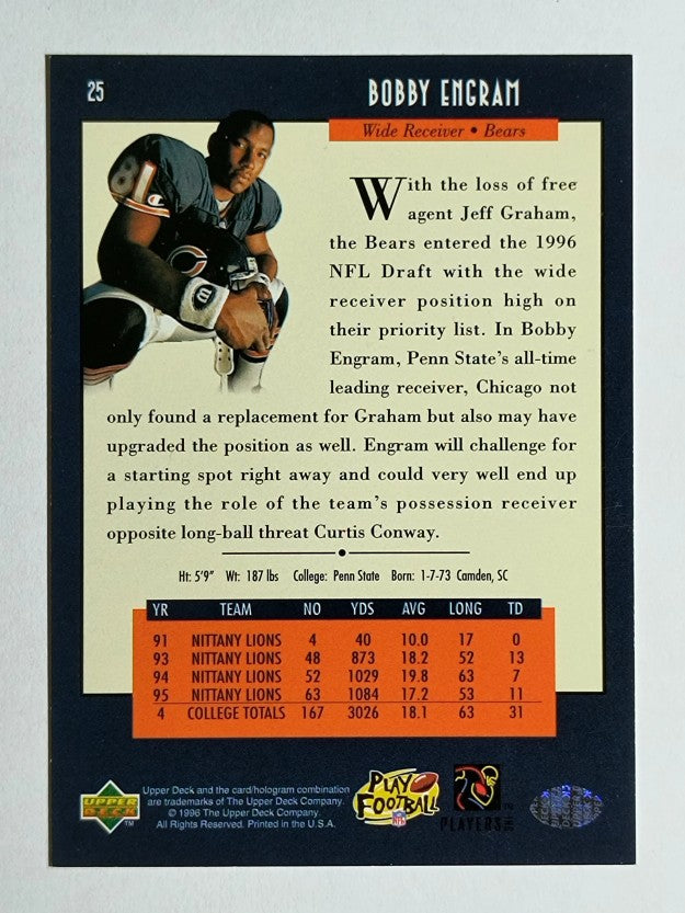 1996 Upper Deck #25 Bobby Engram RC