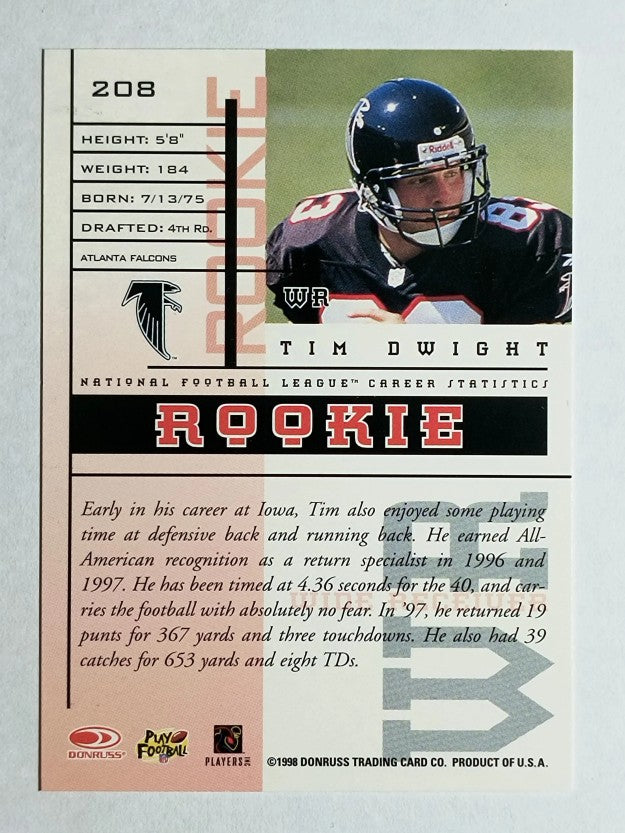 1998 Leaf Rookies and Stars #208 Tim Dwight RC