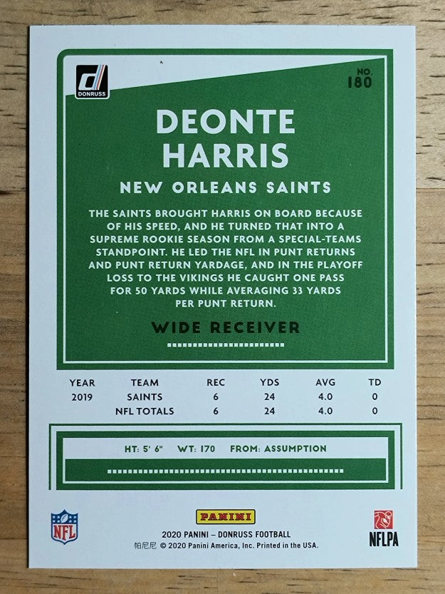 2020 Donruss #180 Deonte Harris