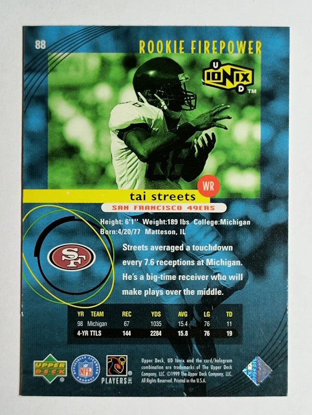 1999 UD Ionix #88 Tai Streets RC