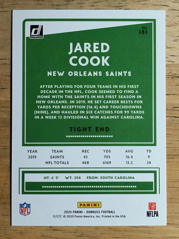 2020 Donruss #181 Jared Cook