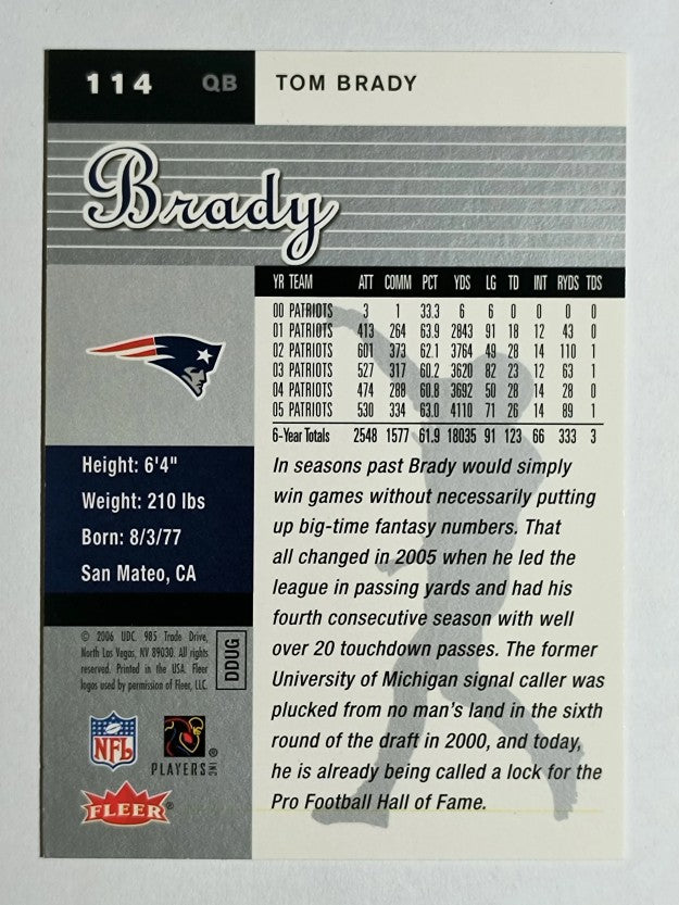 2006 Ultra #114 Tom Brady