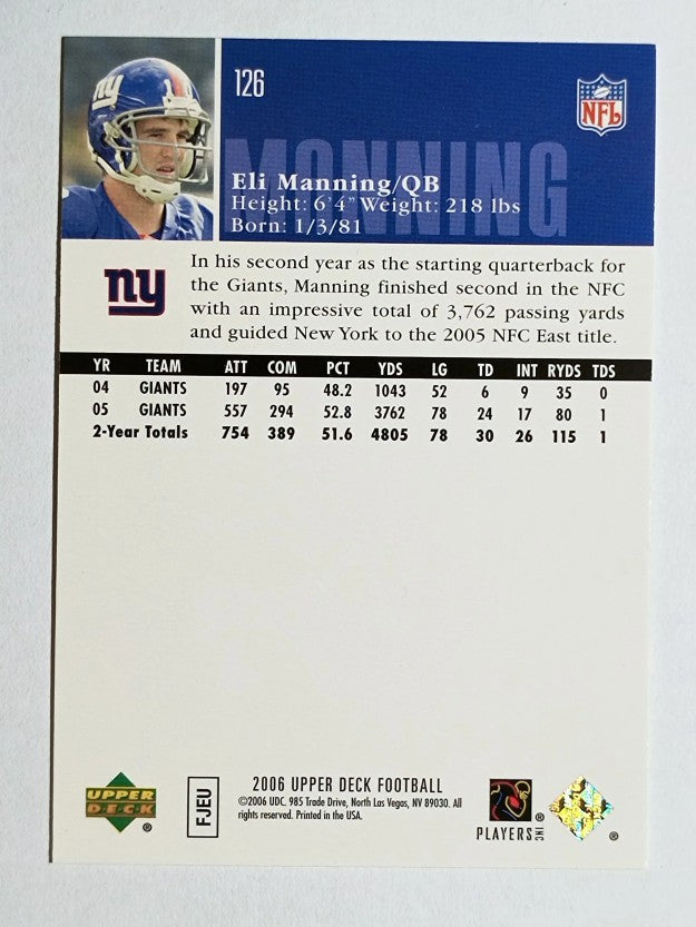 2006 Upper Deck #126 Eli Manning