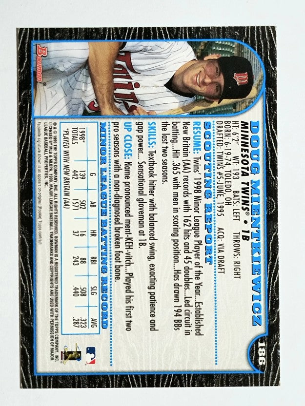 1999 Bowman #186 Doug Mientkiewicz RC
