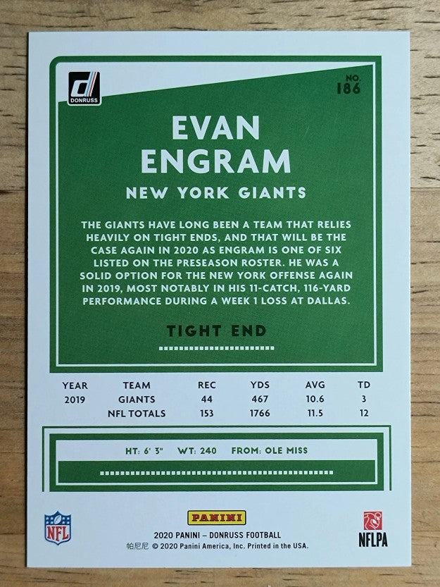 2020 Donruss #186 Evan Engram
