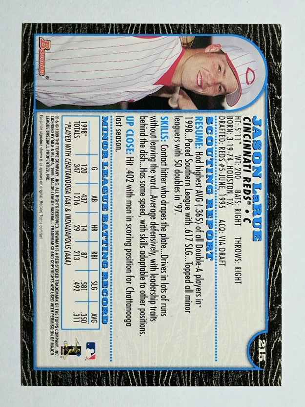 1999 Bowman International #215 Jason LaRue