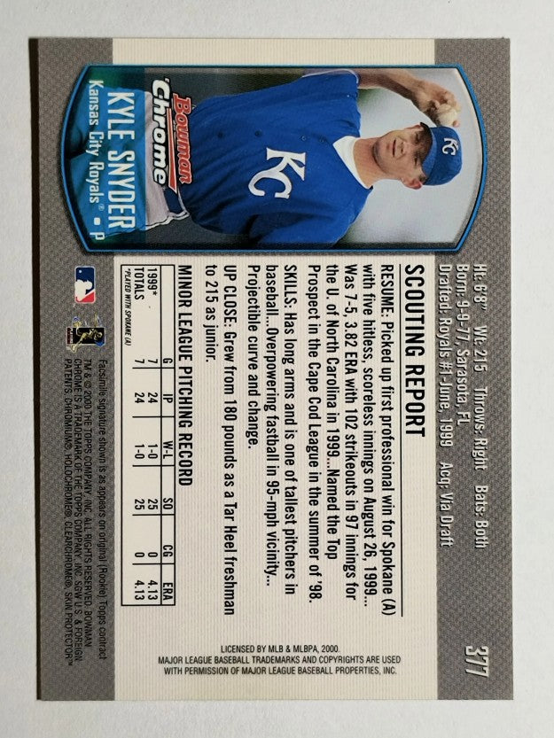 2000 Bowman Chrome #377 Kyle Snyder