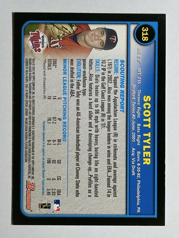 2003 Bowman #318 Scott Tyler RC