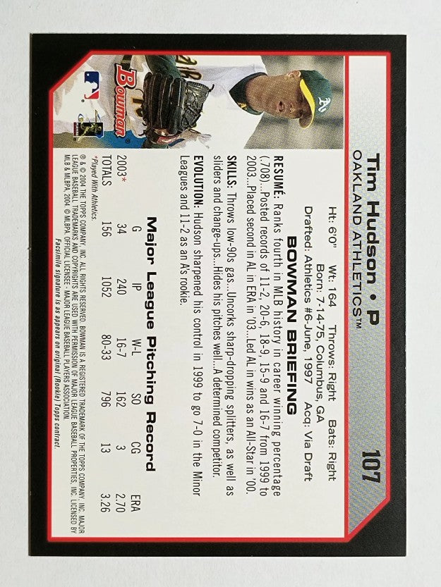 2004 Bowman #107 Tim Hudson