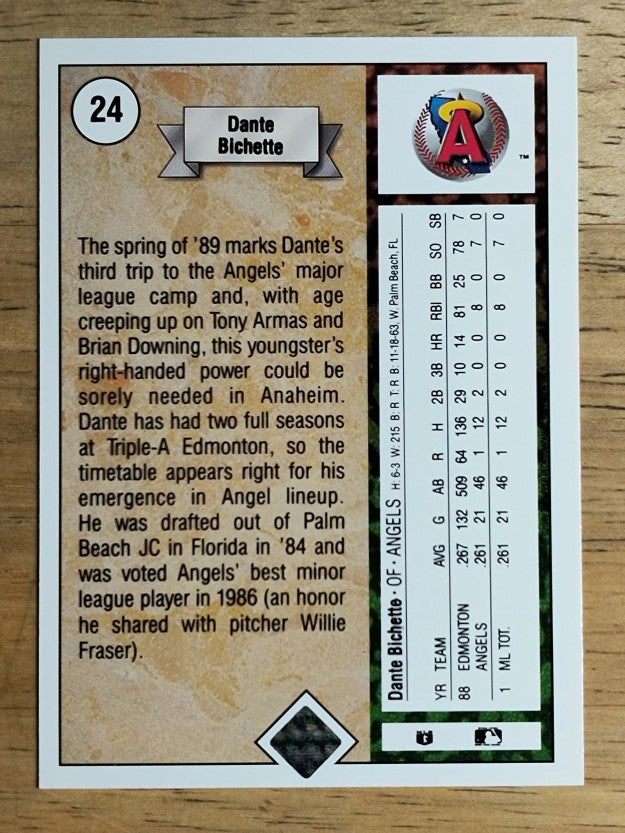 1989 Upper Deck #24 Dante Bichette RC