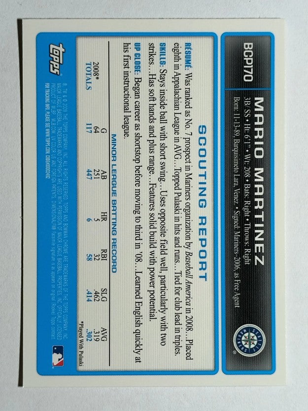 2009 Bowman Chrome Prospects #BCP170 Mario Martinez