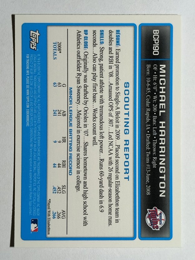 2009 Bowman Chrome Prospects #BCP190 Michael Harrington