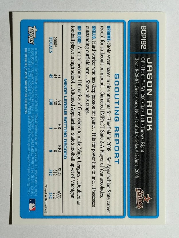 2009 Bowman Chrome Prospects #BCP192 Jason Rook