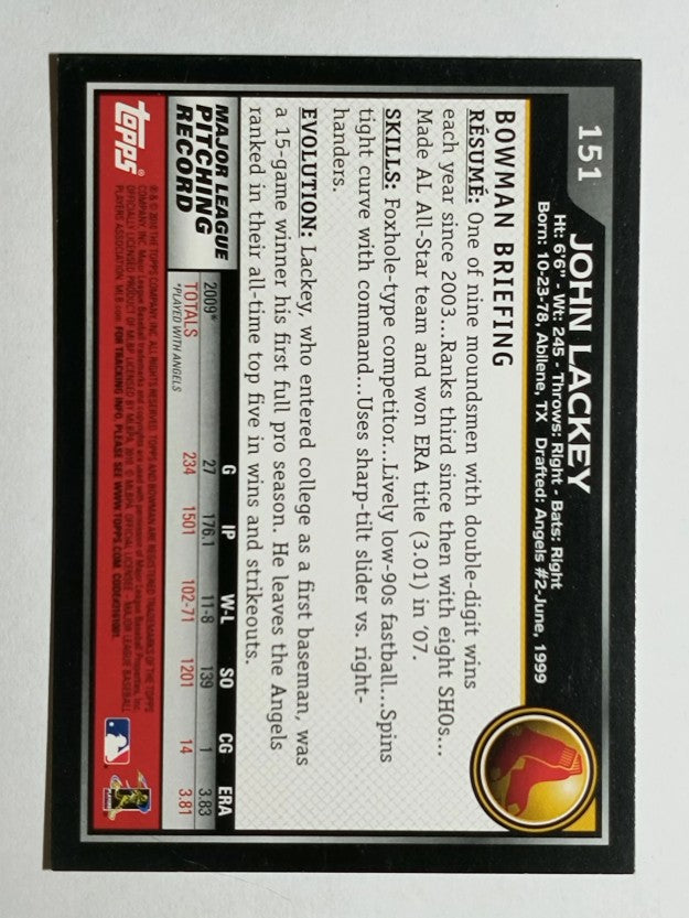 2010 Bowman #151 John Lackey