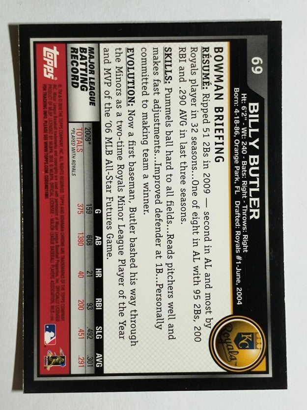 2010 Bowman Chrome #69 Billy Butler