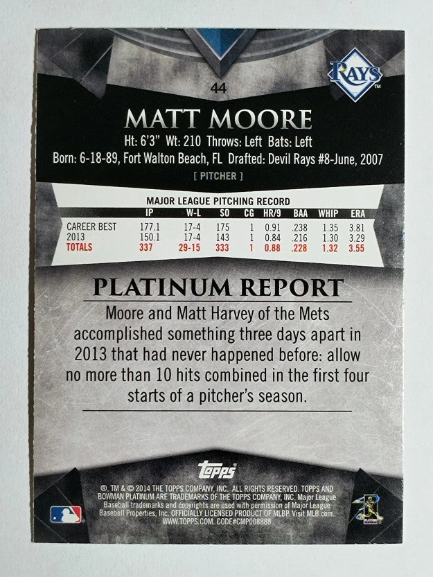 2014 Bowman Platinum #44 Matt Moore