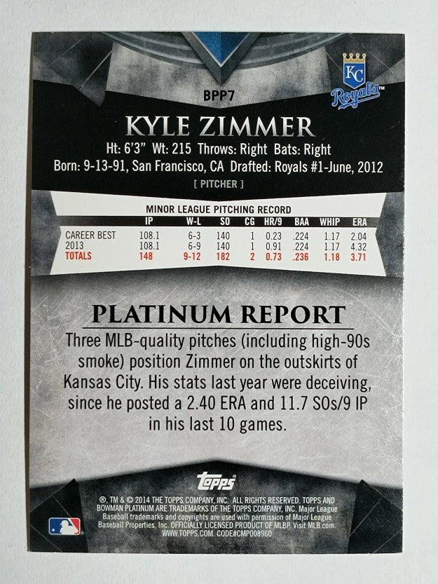 2014 Bowman Platinum Prospects #BPP7 Kyle Zimmer