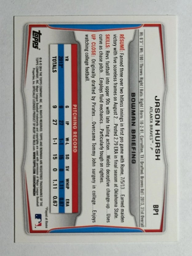 2014 Bowman Prospects #BP1 Jason Hursh