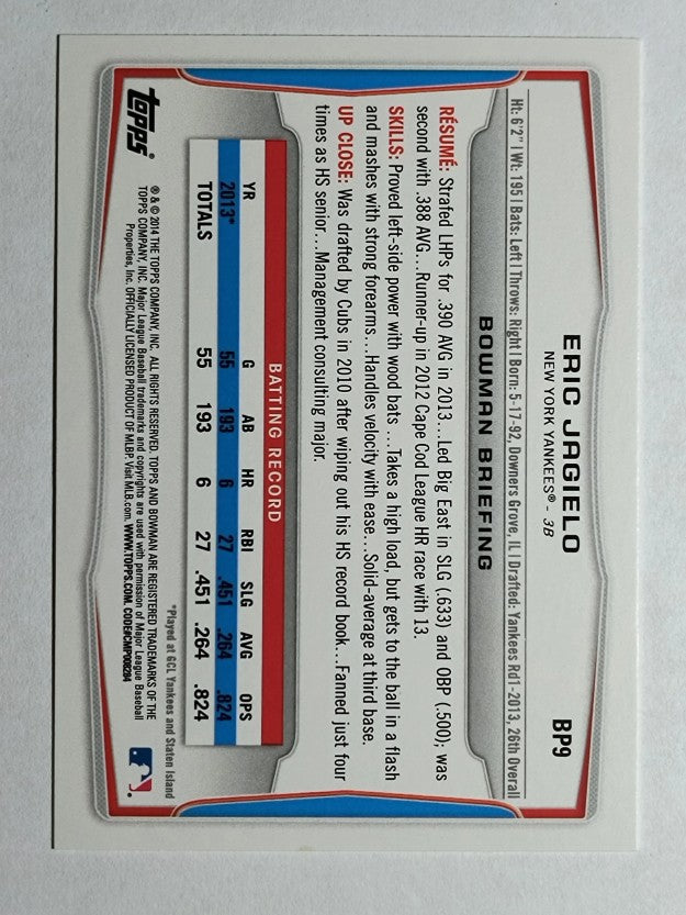 2014 Bowman Prospects #BP9 Eric Jagielo