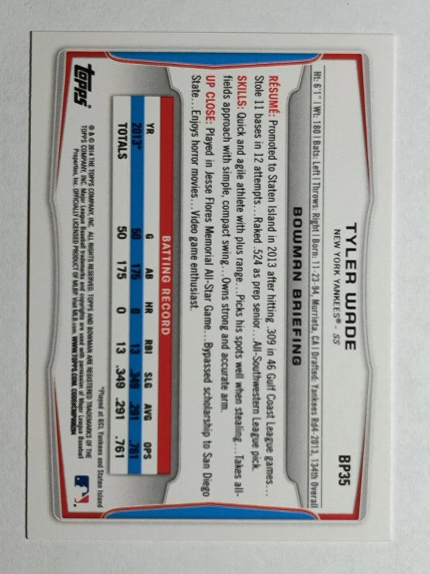 2014 Bowman Prospects #BP35 Tyler Wade
