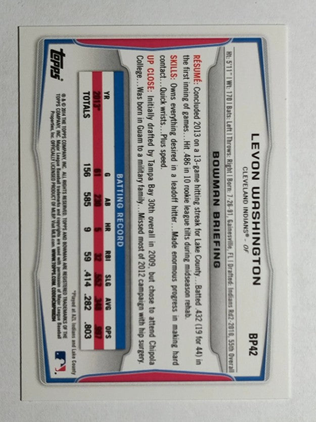 2014 Bowman Prospects #BP42 Levon Washington