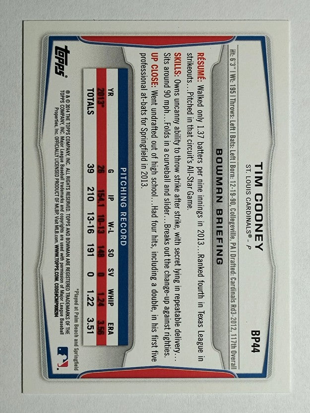 2014 Bowman Prospects #BP44 Tim Cooney