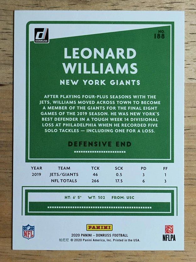 2020 Donruss #188 Leonard Williams